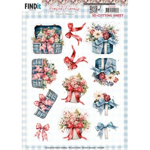 3D Cutting Sheet - Berries Beauties - Frosted Florals - Bow