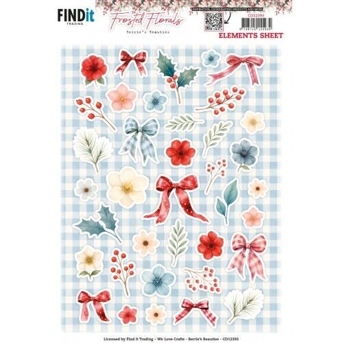 Cutting Sheet - Berries Beauties - Frosted Florals - Small Elements