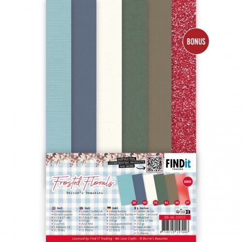 Linen Cardstock Pack - Berries Beauties - Frosted Florals - 4K