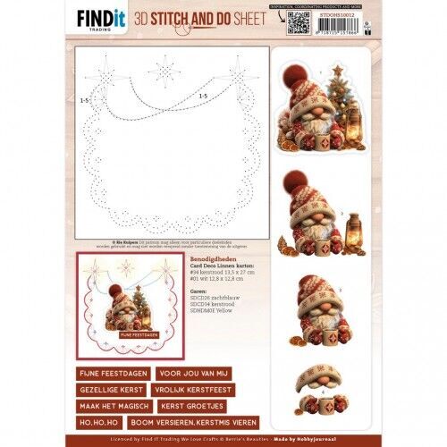 3D Stitch and Do Sheet - Berries Beauties - Gnomie Holidays 2