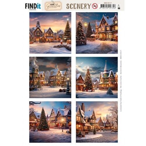 Scenery Push out - Berries Beauties - Christmas Village - Square