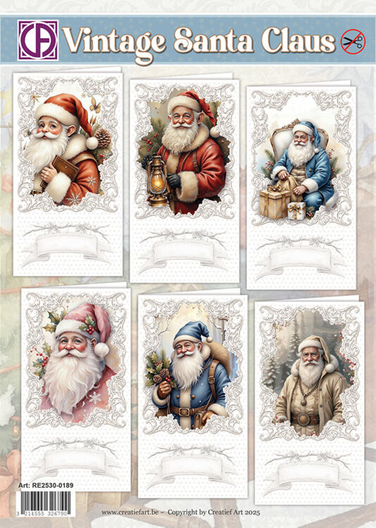Creatief Art Vintage Santa Claus Card Kit (RE2530-0189)