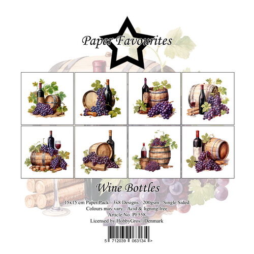 Paper Favourites 15x15 cm Wine Bottles