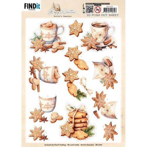 3D Pushout Sheet - Berries Beauties - Cosy WInter - Cosy Cookies