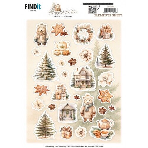 Cutting Sheet - Berries Beauties - Cosy WInter - Small Elements