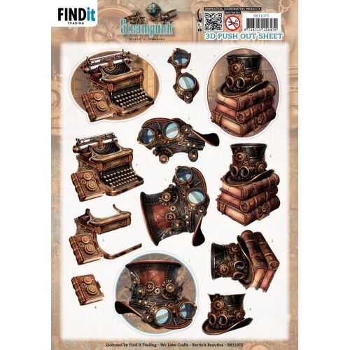 3D Pushout Sheet - Berries Beauties - Steampunk - Objects