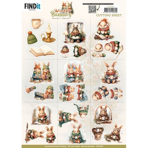 3D Cutting Sheet - Berries Beauties - Winter Bunnies - Mini