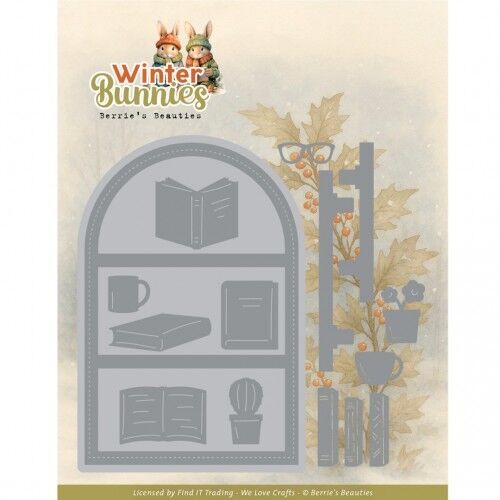 Dies - Berries Beauties - Winter Bunnies - Bunny Bookcase