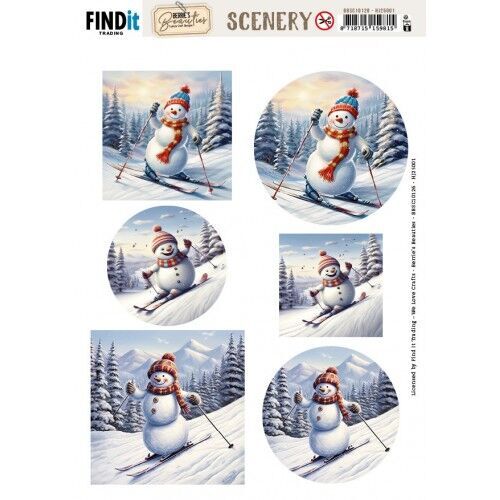 Scenery Push out - Berries Beauties - Skiing Snowmen (Gratis vel HJ250)