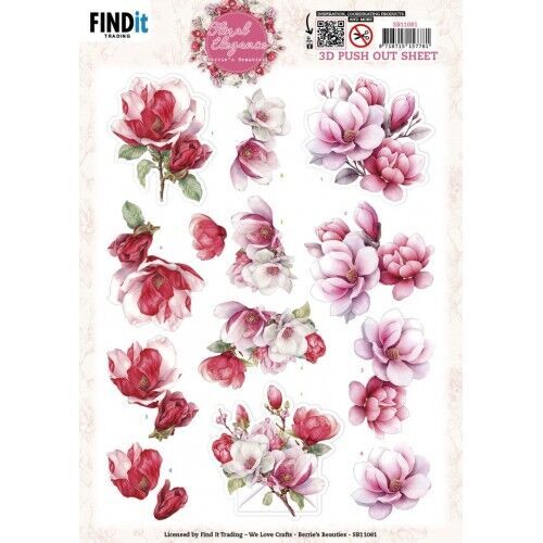 3D Pushout Sheet - Berries Beauties - Floral Elegance - Magnolia Dreams