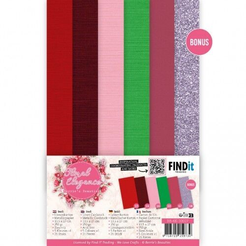 Linen Cardstock Pack - Berries Beauties - Floral Elegance - 4K