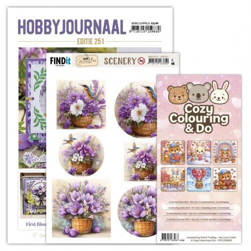 SET Hobbyjournaal 251 - Findit Color - Cozy Colouring Cards Set - Cozy Day Love