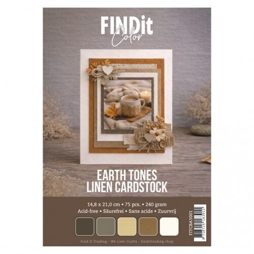 Find It Color - Linen Cardstock Pack A5 - Earth Tones