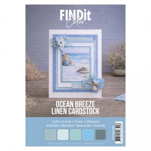 Find It Color - Linen Cardstock Pack A5 - Ocean Breeze