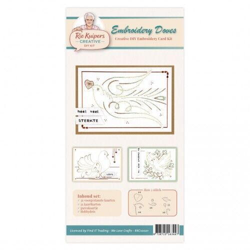 Rie Kuipers Creative – Embroidery Doves - DIY Embroidery Card Kit