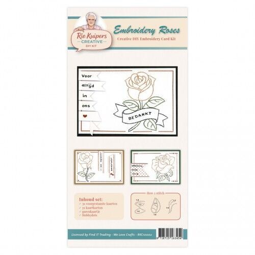 Rie Kuipers Creative – Embroidery Roses - DIY Embroidery Card Kit