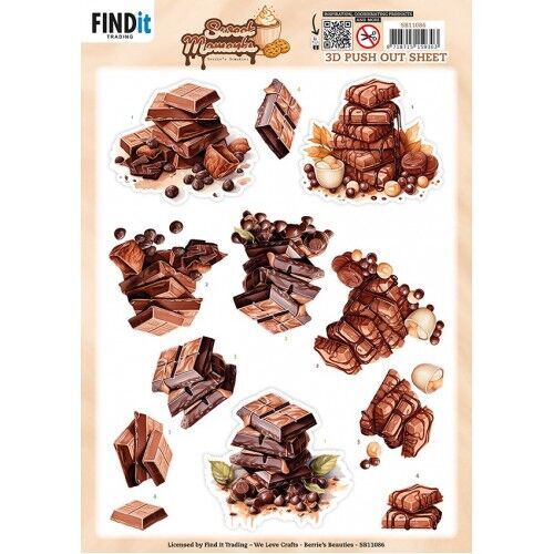 3D Pushout Sheet - Berries Beauties - Sweet Moments - Chocolate Bliss