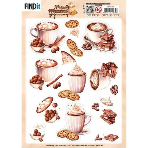 3D Pushout Sheet - Berries Beauties - Sweet Moments - Cookie Delights