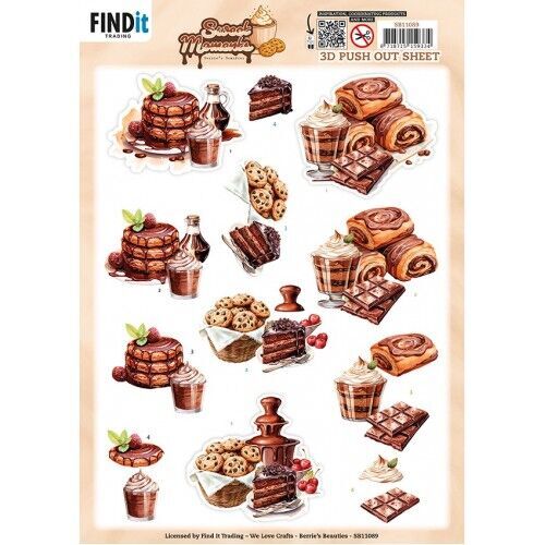 3D Pushout Sheet - Berries Beauties - Sweet Moments - Sugar Treats