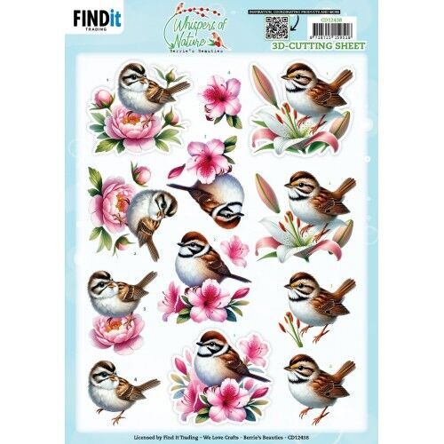 3D Cutting Sheet - Berries Beauties - Whispers of Nature - Brown
