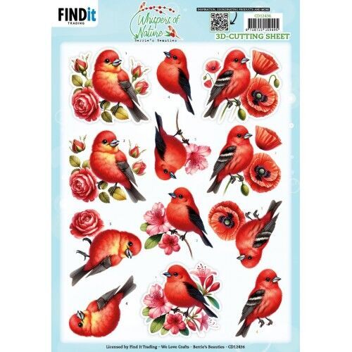 3D Cutting Sheet - Berries Beauties - Whispers of Nature - Red