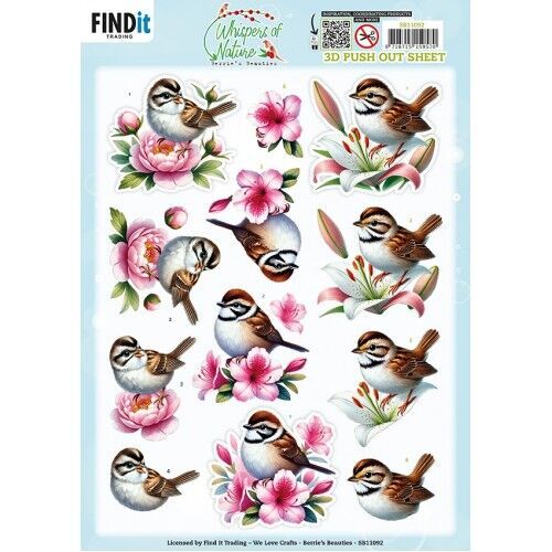 3D Pushout Sheet - Berries Beauties - Whispers of Nature - Brown