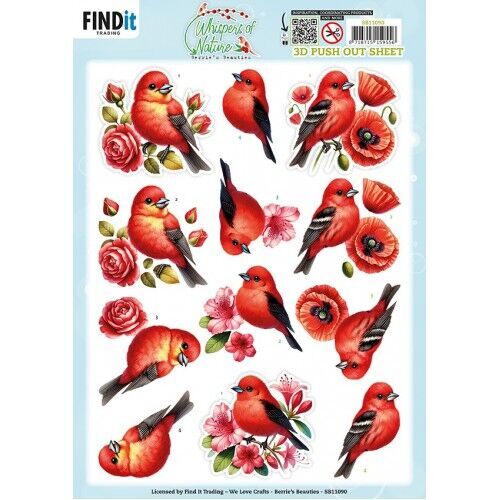 3D Pushout Sheet - Berries Beauties - Whispers of Nature - Red