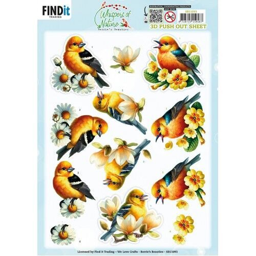3D Pushout Sheet - Berries Beauties - Whispers of Nature - Yelow