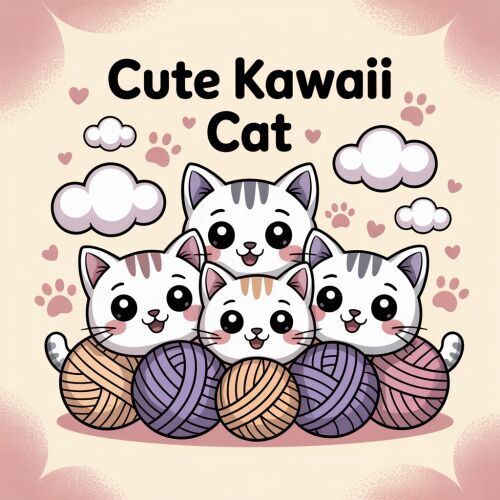 Findit Color - Coloring Book - Cute Kawaii Cat