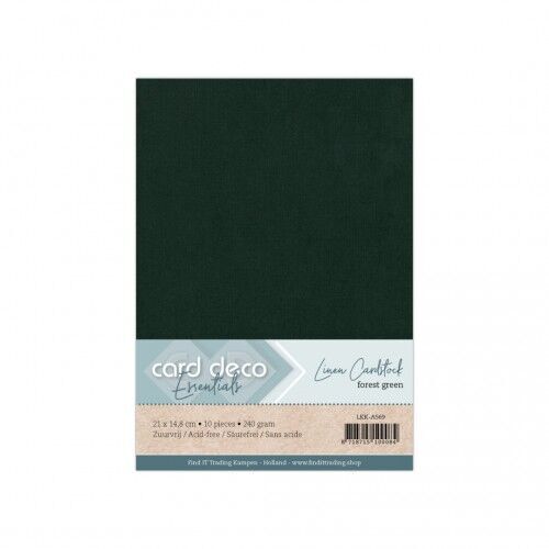 Linen Cardstock - A5 - Forest Green