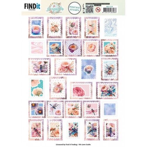 Berries Beauties - Dragonflies - Push Out Postage Stamp