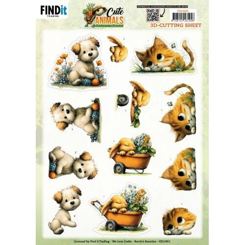 3D Cutting Sheet - Berries Beauties - Cute Animals - Garden Friends