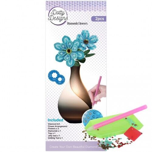 Diamond Flower Set - Blue Gerbera Bouquet