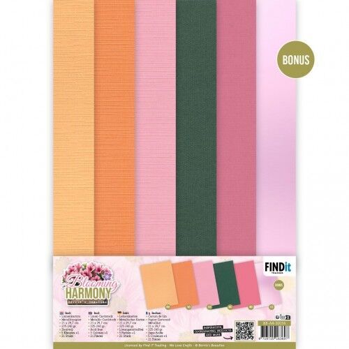 Linen Cardstock Pack - Berries Beauties - Blooming Harmony - A4