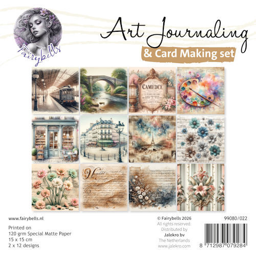 # Art Journaling & Card Making Backgrounds Set a Paris # uitlevering start 30 april #