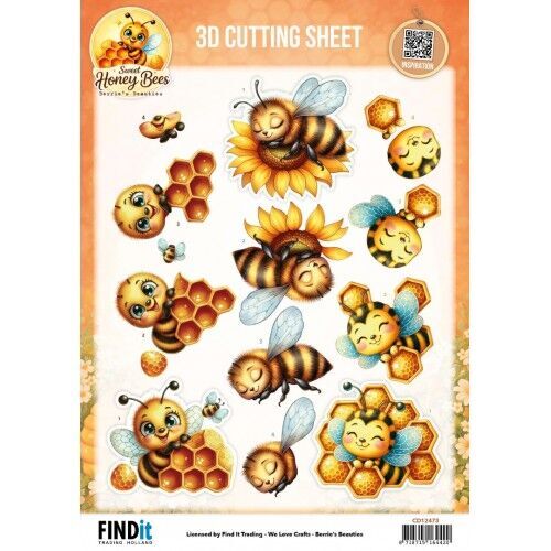 3D Cutting Sheet - Berries Beauties - Sweet Honey Bees - Golden Garden