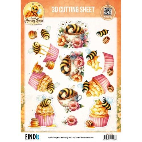 3D Cutting Sheet - Berries Beauties - Sweet Honey Bees - Honey Bee Delights