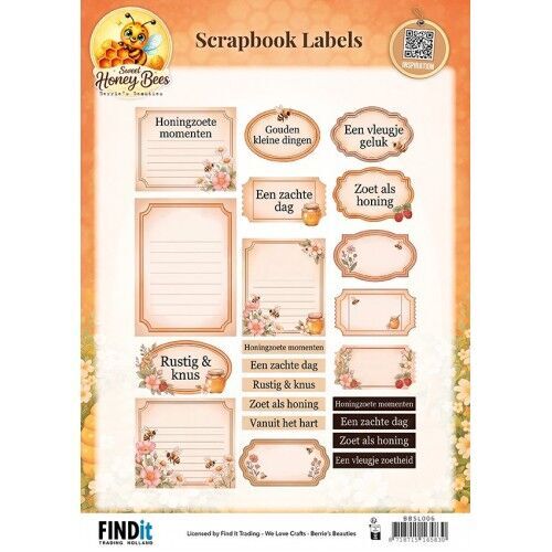 Berrie's Beauties Scrapbook Labels - Sweet Honey Bees - NL