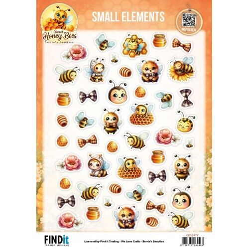 Cutting Sheet - Berries Beauties - Sweet Honey Bees - Small Elements