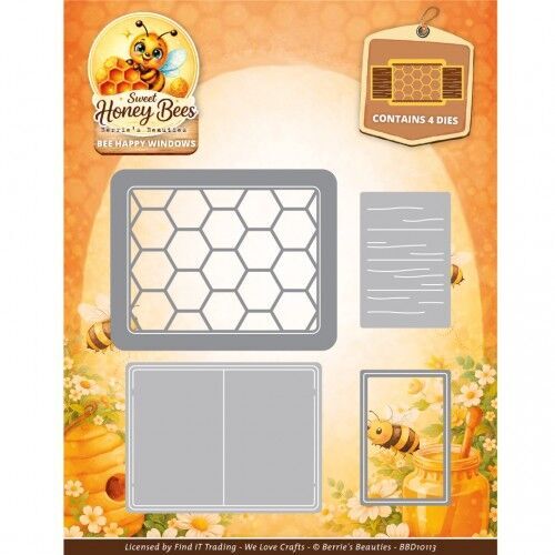 Dies - Berries Beauties - Sweet Honey Bees - Bee Happy Windows
