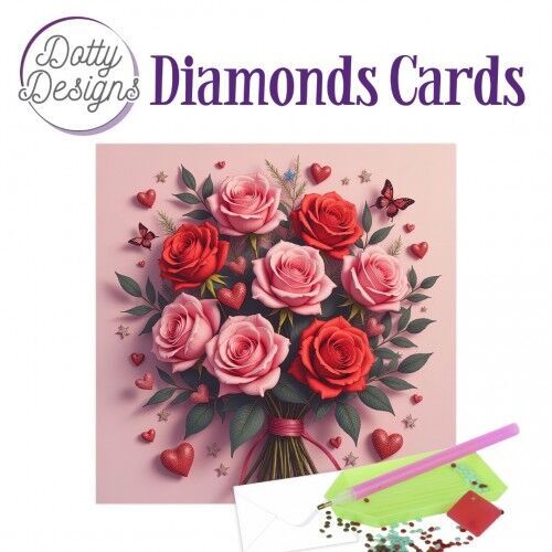 Doty Designs Diamond Cards - Forever Love Rose Bouquet