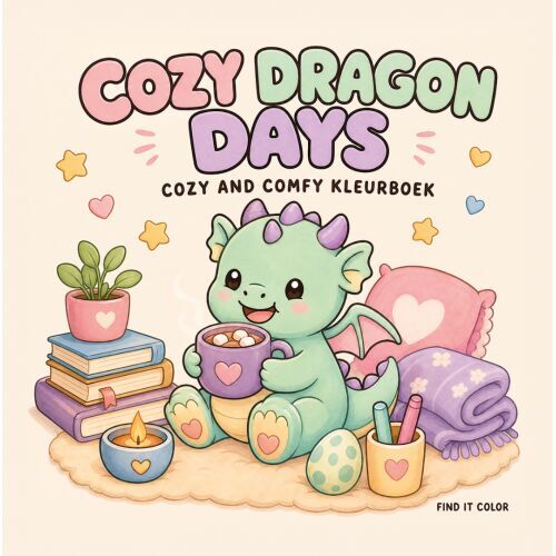Findit Color - Coloring Book - Cozy Dragon Days