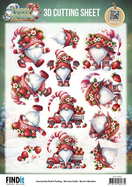 3D Cutting Sheet - Berries Beauties - Happy Gnomes - Berry Cute