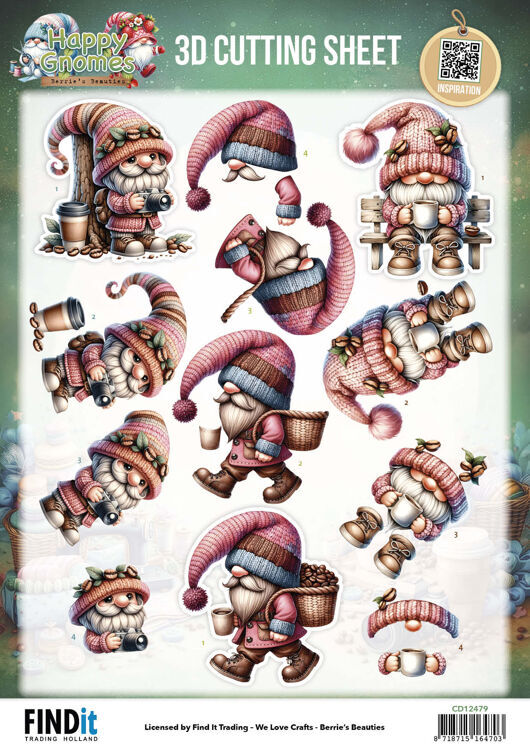 3D Cutting Sheet - Berries Beauties - Happy Gnomes - Coffee & Clicks