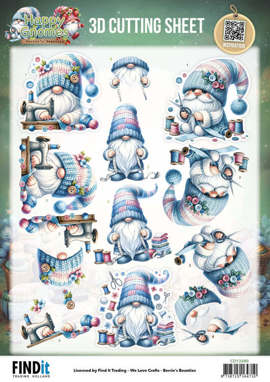 3D Cutting Sheet - Berries Beauties - Happy Gnomes - Sew Much Love