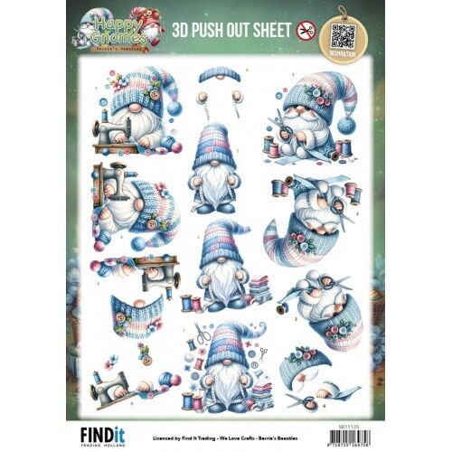 3D Pushout Sheet - Berries Beauties - Happy Gnomes - Sew Much Love