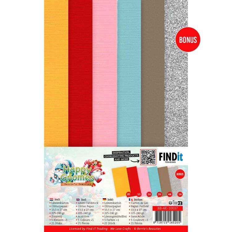 Linen Cardstock Pack - Berries Beauties - Happy Gnomes - 4K