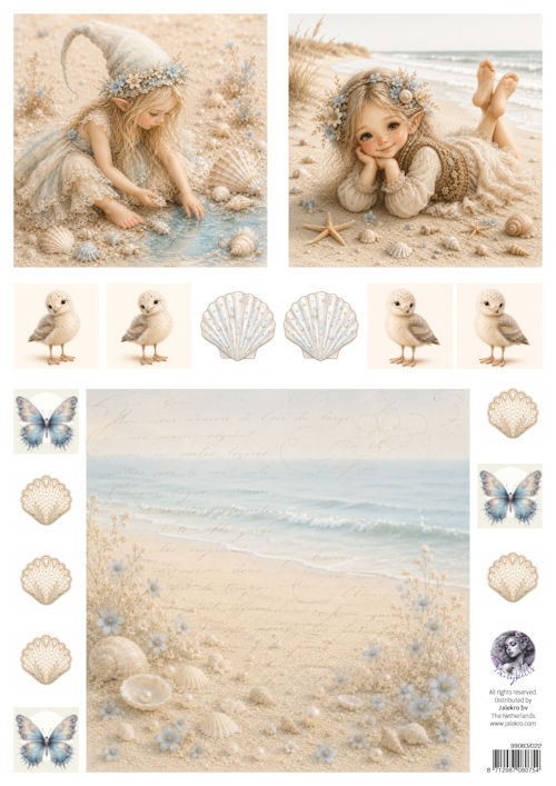 Fairybells combi knipvel voor pop-up en decoupage - strand beige B