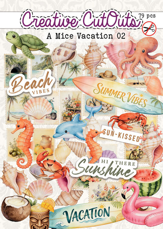Stansplaatjes & Teksten - A Mice Vacation 02 - 79 stuks