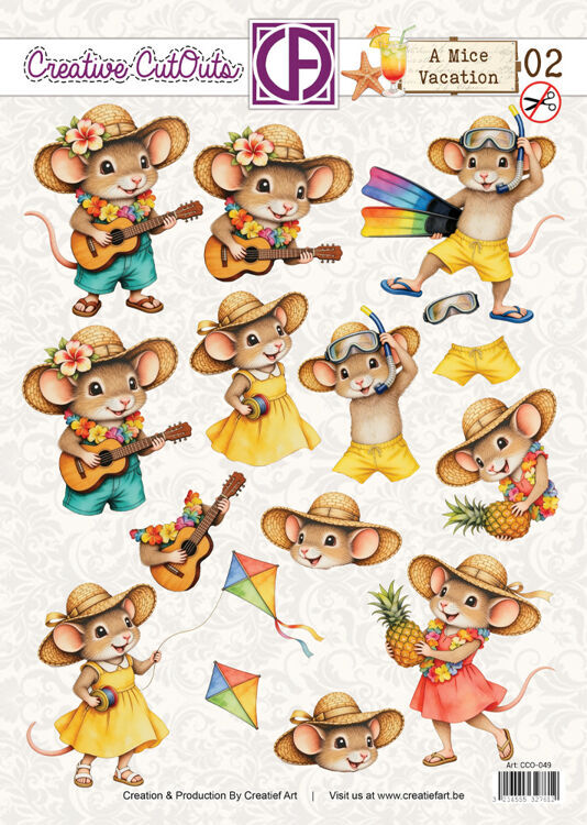 3D Doordrukvel - A Mice Vacation 02 Vlieger